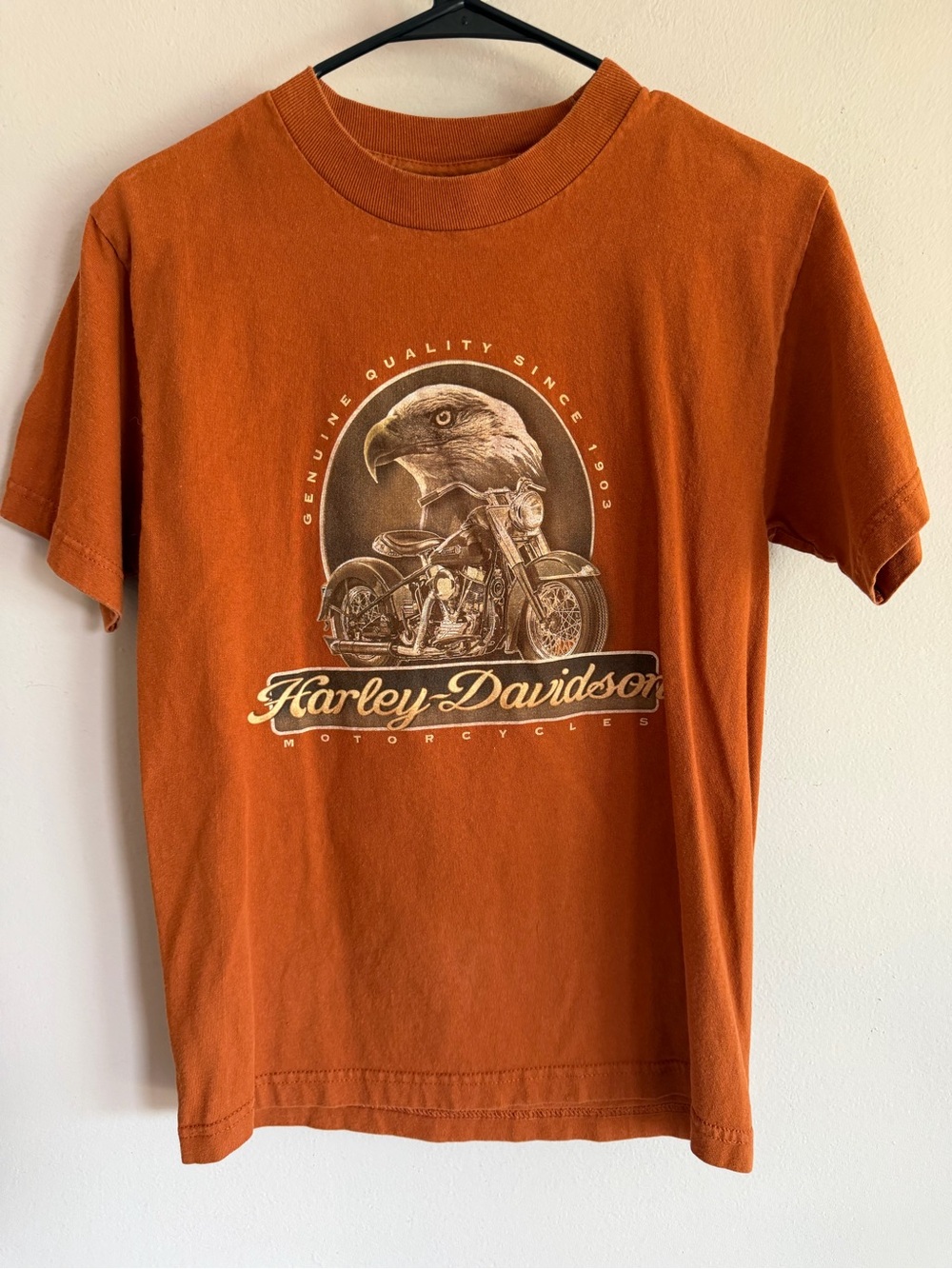 Harley Davidson Man O War Lexington‎ KY Eagle Graphic T-Shirt Orange Small